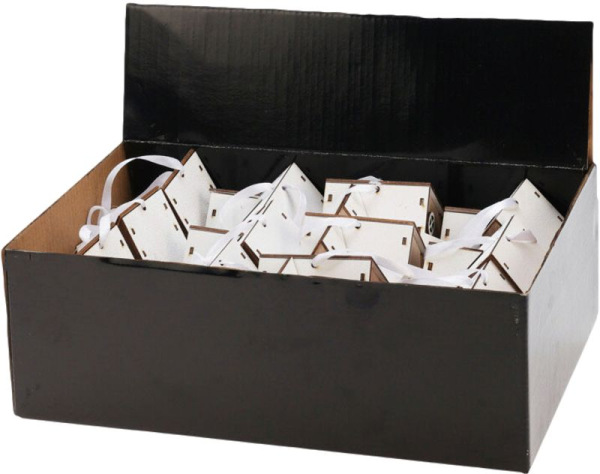 Dekorácia Domček, 3xLED, mix vzorov, Sellbox 12ks 2
