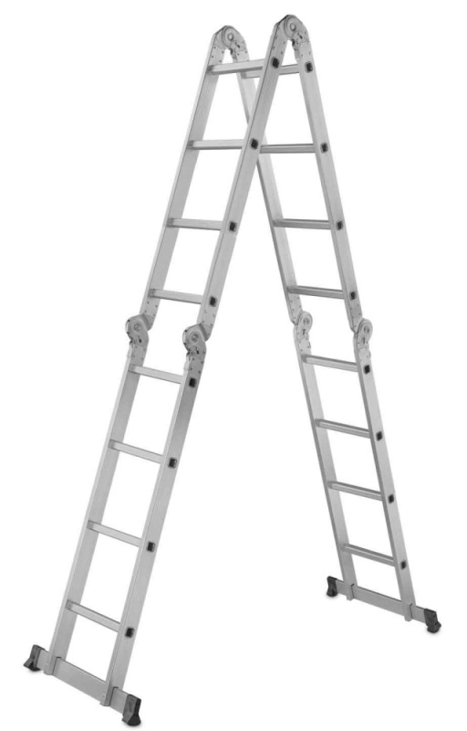 Rebrík štvordielny kĺbový 4 x 4 priečok, 470 cm, 12,2 kg, GEKO 1