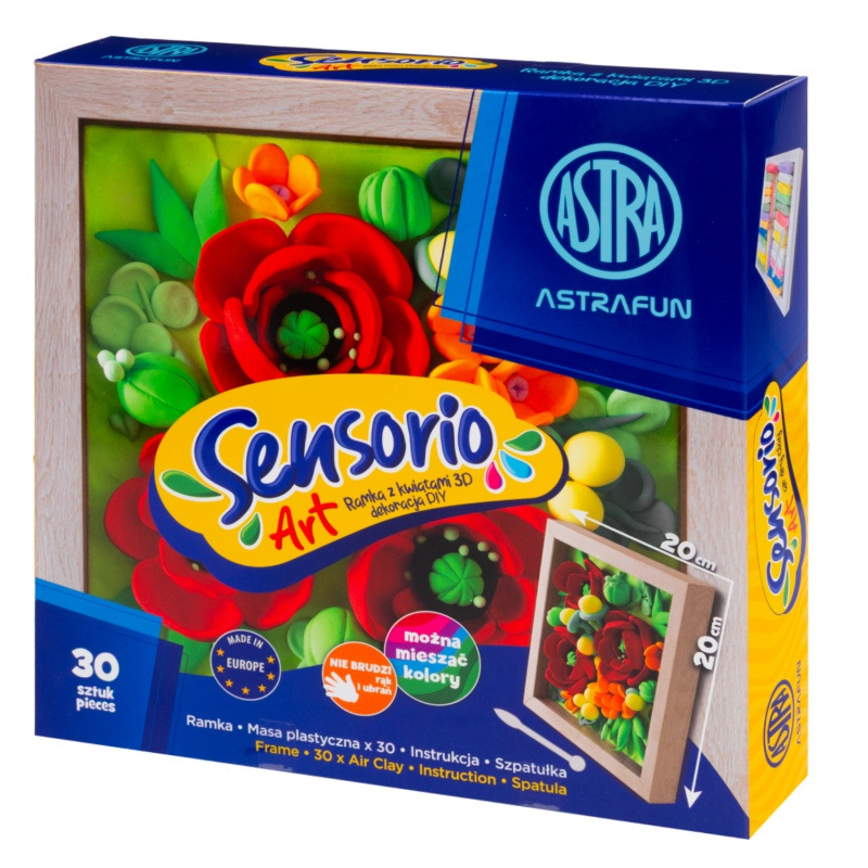 Modelovacia hmota s rámikom Astra Sensorio Art – Maky, 30 farieb, 336125004