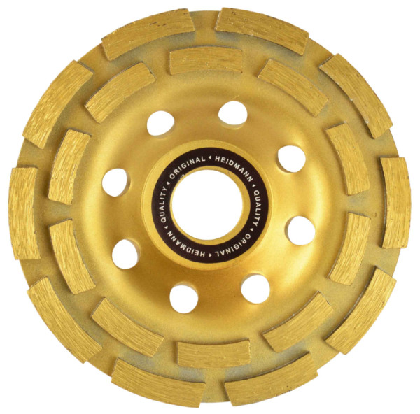 Brúsny diamantový kotúč 125 mm dvojradový bez závitu, na betón, HEIDMAN