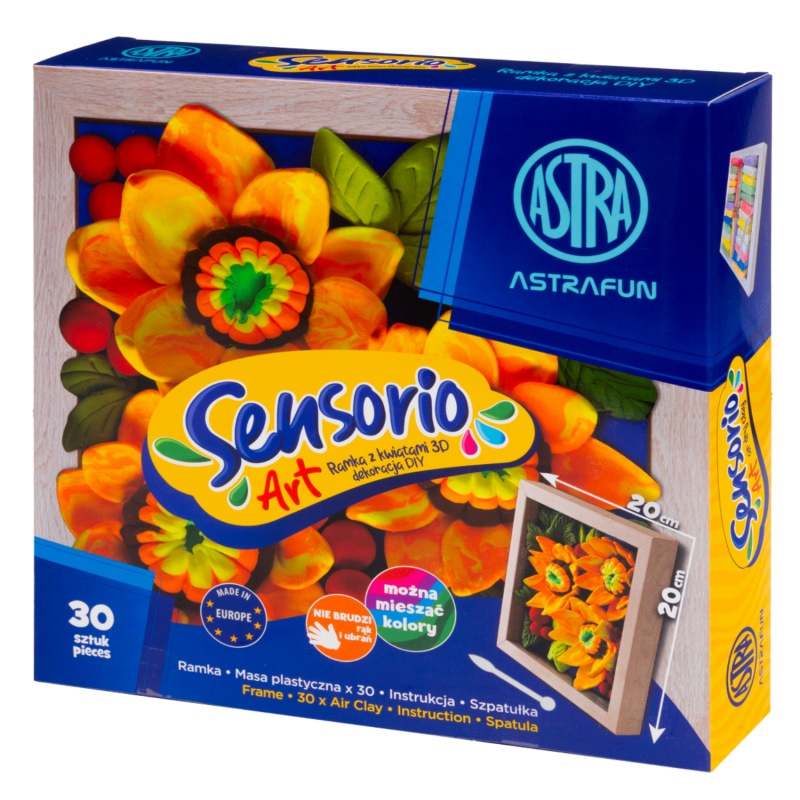 Modelovacia hmota s rámikom Astra Sensorio Art – Slnečnice, 30 farieb, 336125003