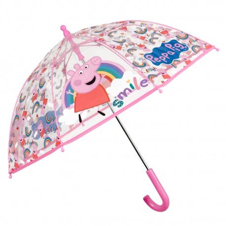 PERLETTI Detský dáždnik PEPPA PIG Transparent, 75107