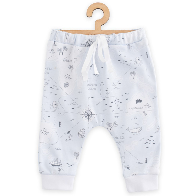 Detské bavlnené nohavice Jogger New Baby For Babies ocean 56 (0-3m) 1