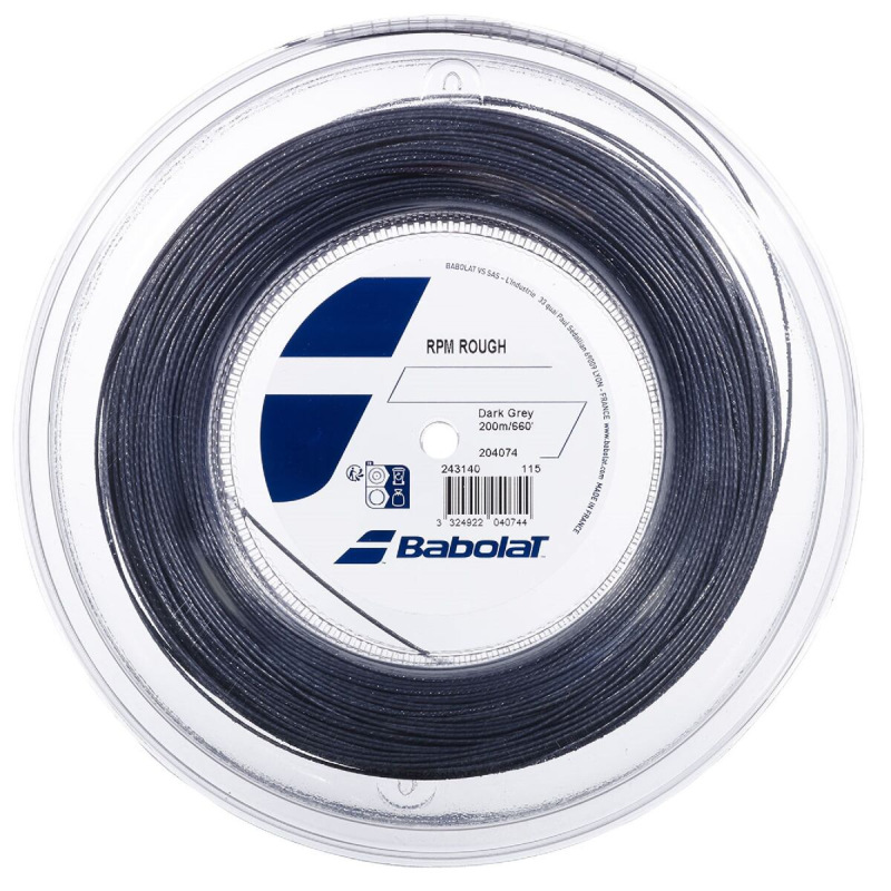 RPM Rough tenisový výplet 200 m tmavá šedá