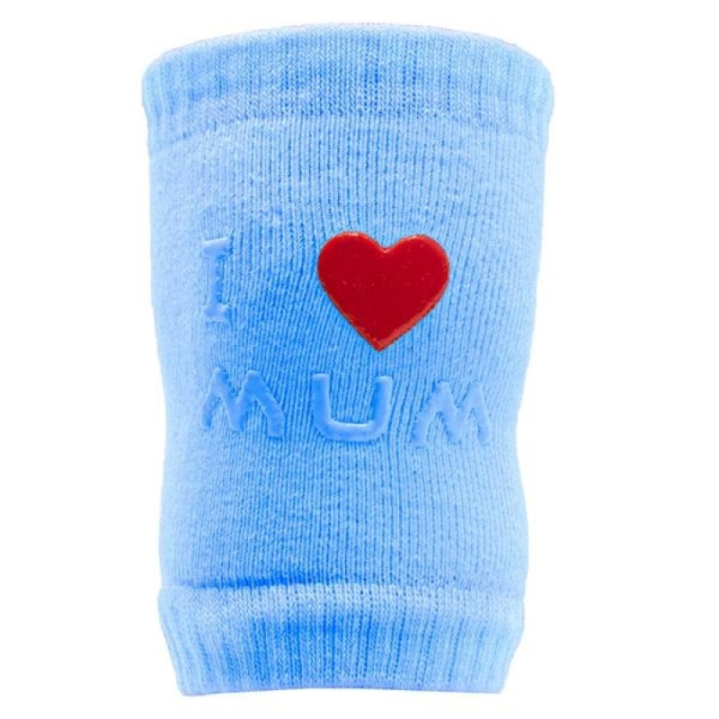 Detské nákolenníky New Baby s ABS I Love Mum and Dad modré 4