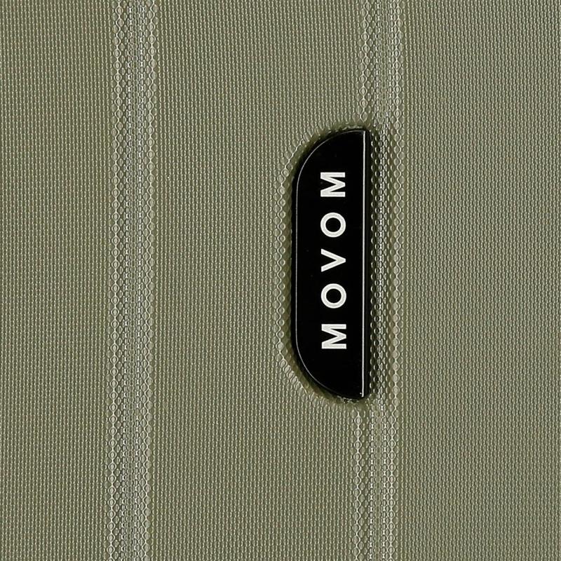 MOVOM Wood Khaki, Škrupinový cestovný kufor, 55x40x20cm, 38L, 531866A (small exp.)