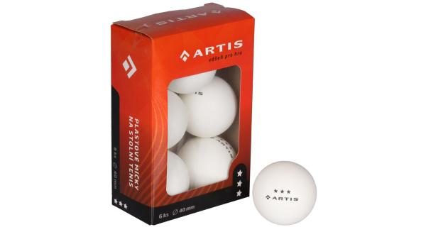 Artis 3 hviezdy loptičky na stolný tenis biela