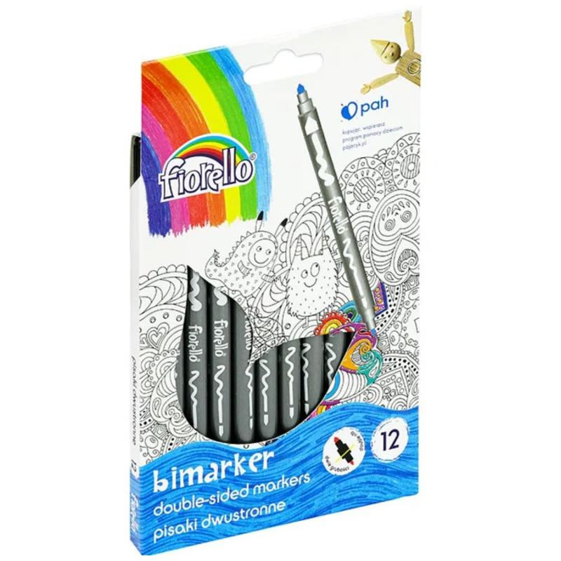 Obojstranné fixky Fiorello BIMARKER GR-F816 – 12 farieb