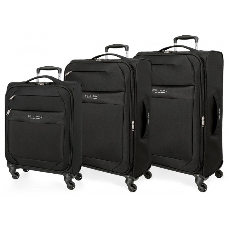 JOUMMA BAGS Sada textilných kufrov ROLL ROAD ROYCE Black / Čierna, 55-66-76cm, 5019421