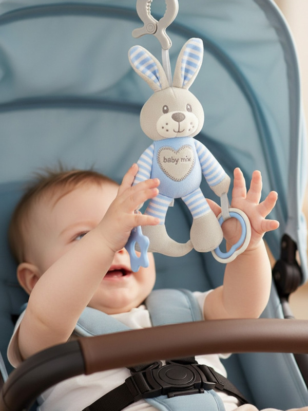 Plyšová hračka s vibráciou Baby Mix králik modrý 1