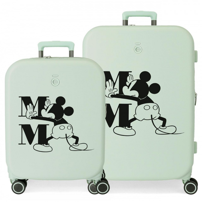 Sada luxusných ABS cestovných kufrov MICKEY MOUSE Happines Verde, 70cm/55cm, 3669524