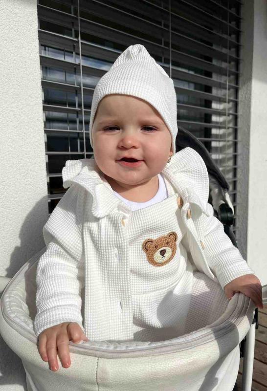 Dojčenská bavlnená čiapočka New Baby Luxury clothing biela 56/62