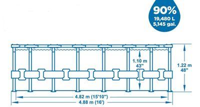 Bazén Bestway® Steel Pro MAX, 5612Z, kartušová filtrácia, rebrík, plachta, 488x122 cm