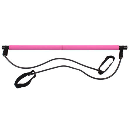 Pilates Sticks posilňovacia tyč s gumou ružová