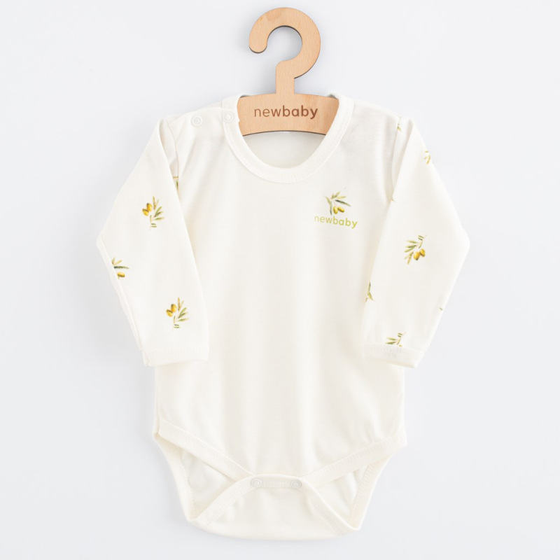 Dojčenské body s dlhým rukávom z organickej bavlny New Baby Olivy 74 (6-9m)