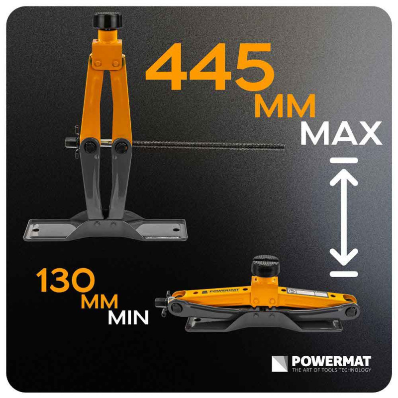 Zdvihák trapézový 2500 kg, 110-445 mm, PM-PTR-2500T , POWERMAT 4