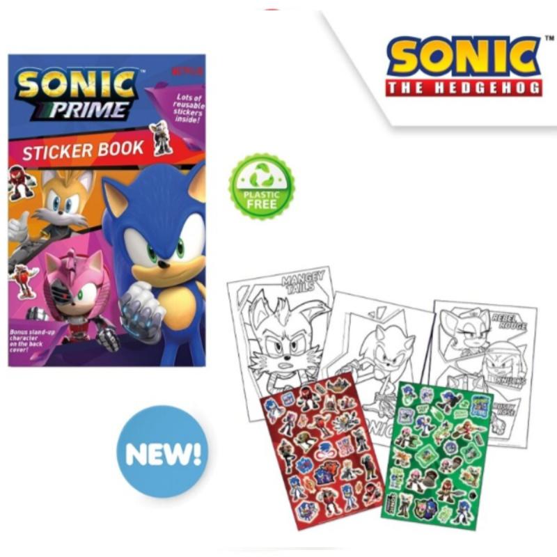 KIDS LICENSING Kreatívny set Ježko Sonic (omaľovánky, samolepky), SN00013