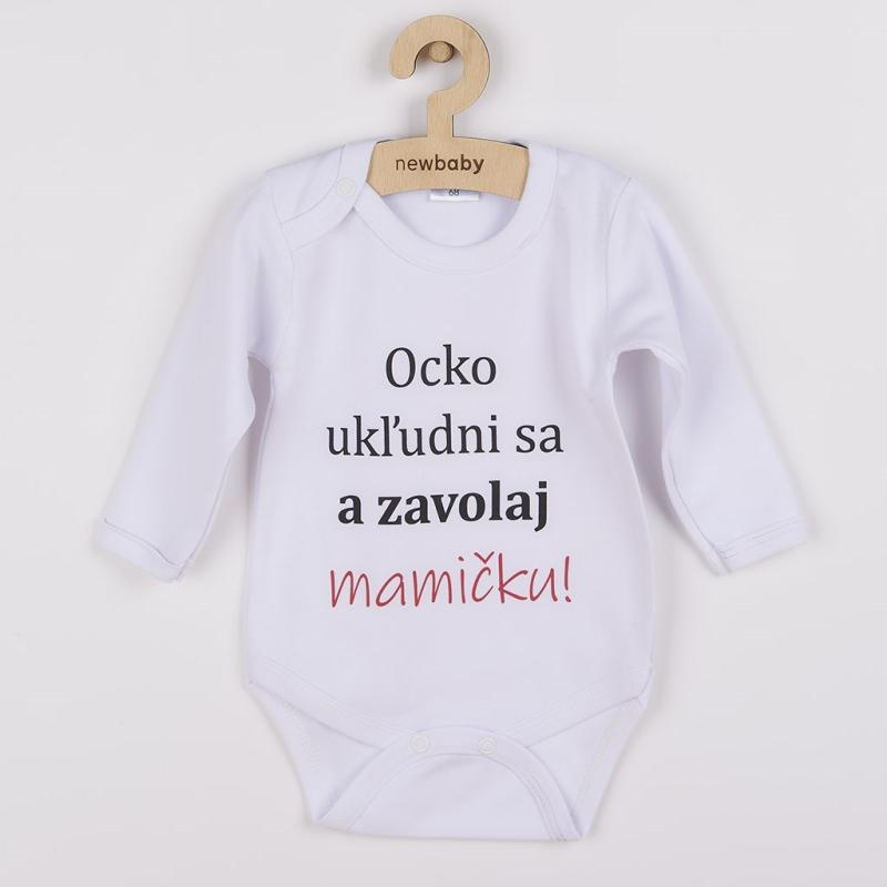 Body s potlačou New Baby a zavolaj MAMIČKU! - darčekové balenie 80 (9-12m)