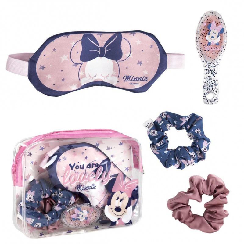 Beauty set MINNIE MOUSE (kefa, gumičky, maska na oči), 2500001924