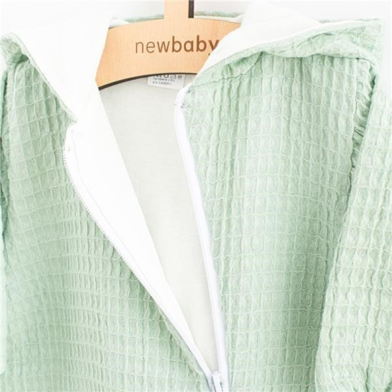 Dojčenský mušelínový overal s kapucňou New Baby Comfort clothes šalviová 80 (9-12m) 1