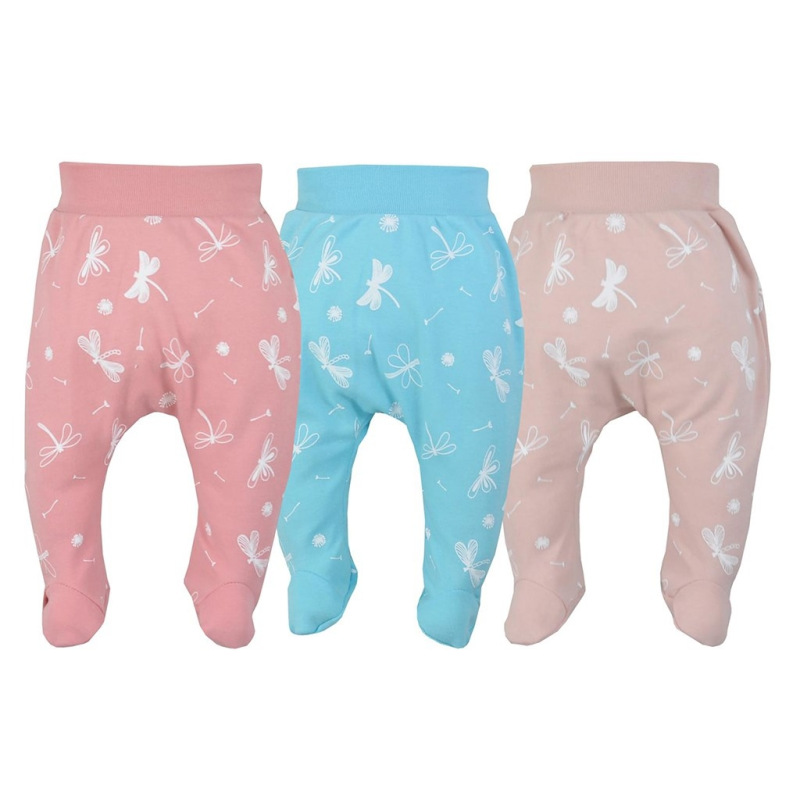 Dojčenské bavlnené polodupačky Vážka tyrkysové 74 (6-9m) 1