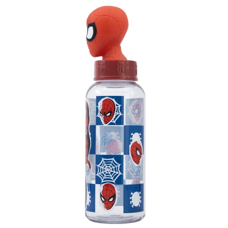 STOR Plastová 3D fľaša s figúrkou Spiderman, 560ml, 74859