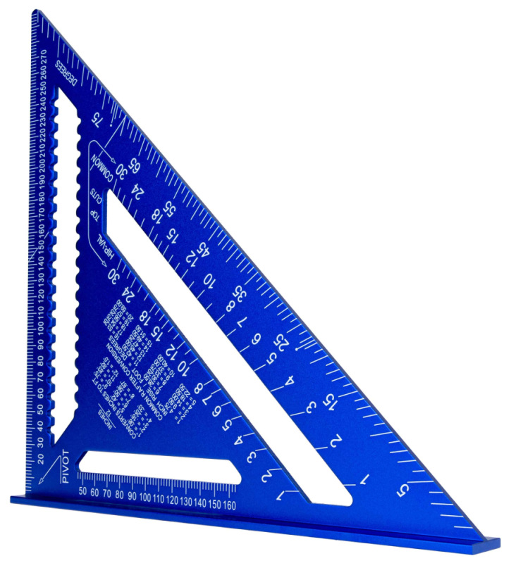 Uholník trojramenný stolársky s príložníkom 300 x 300 x 430 mm x 4 mm, GEKO