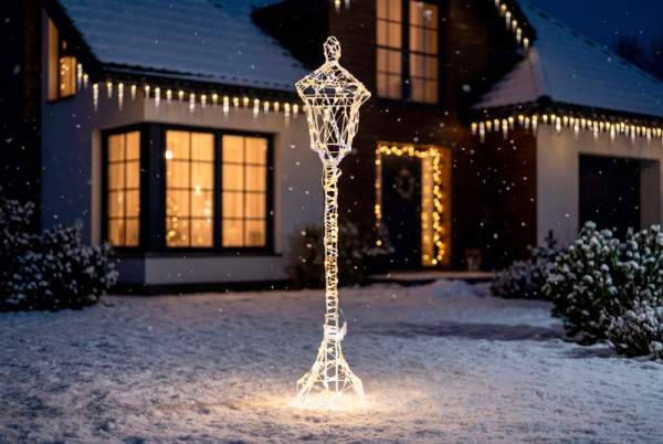 Dekorácia MagicHome Vianoce, Pouličná lampa, 600xLED teplá/studená biela, IP44, 21x21x118 cm 2