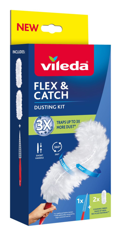 Prachovka Vileda Flex&Catch, s krátkou rukoväťou