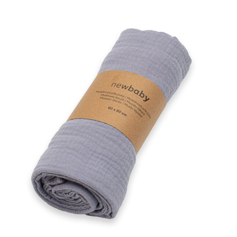 Mušelínová deka New Baby grey 1