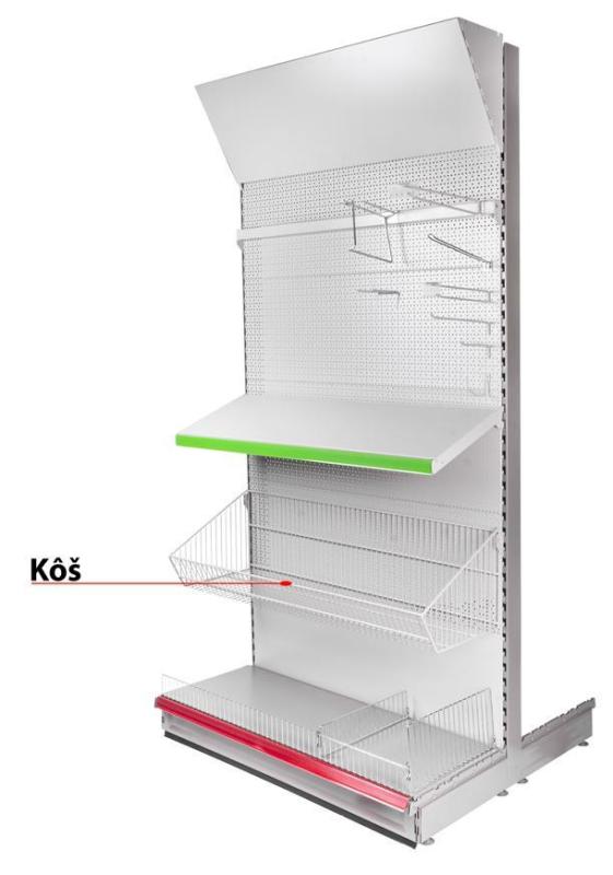 Kôš Racks H14 665x400x200 mm, drôtený, závesný, na regál *S*