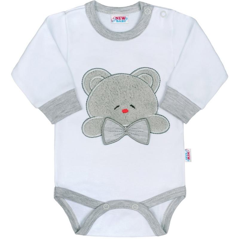 Luxusné dojčenské body s dlhým rukávom New Baby Honey Bear s 3D aplikáciou 86 (12-18m)