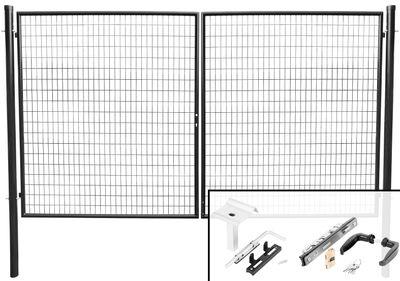 Brána Strend Pro METALTEC DUO, 3580/1750/100x50 mm, antracit, dvojkrídlová, záhradná, ZN+PVC, RAL701