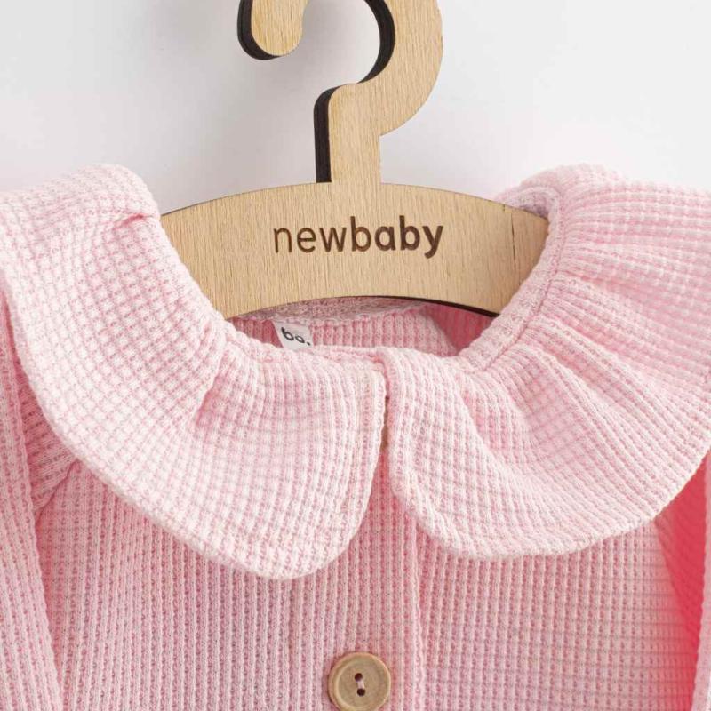 Dojčenský kabátik na gombíky New Baby Luxury clothing Laura ružový 62 (3-6m)