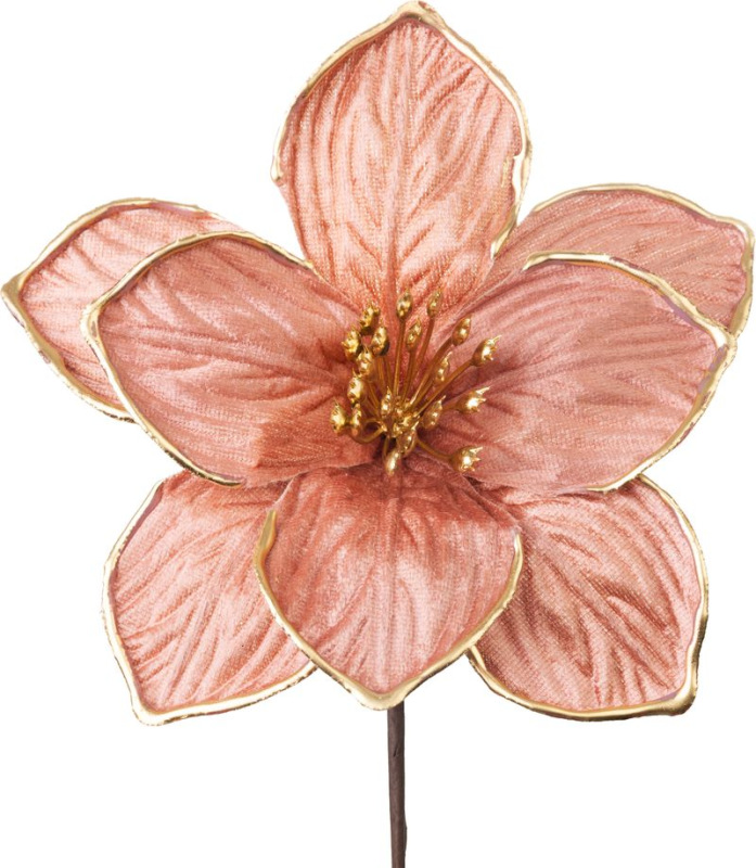 Kvet MagicHome Vianoce, magnólia, ružový, 13,5 cm, veľkosť kvetu: 19 cm
