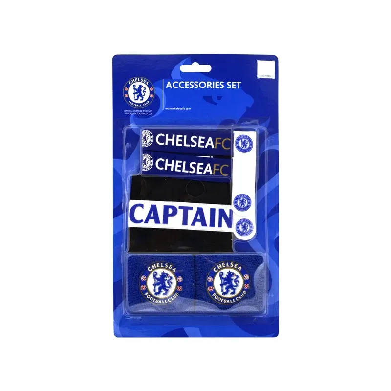 Accessories set CHELSEA F.C. (2x potítko, kapitánska páska, 2x držiak chráničov)