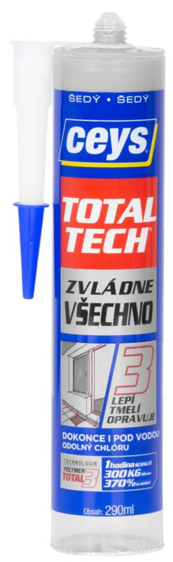 Lepidlo Ceys TOTAL TECH EXPRESS, 2v1 tmel, šedé, 290 ml 1