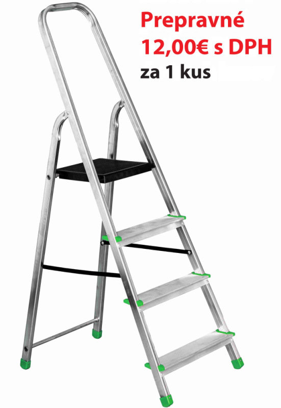 Schodíky hliníkové - 8 stupne, 160 cm, nosnosť 120 kg, VASKO