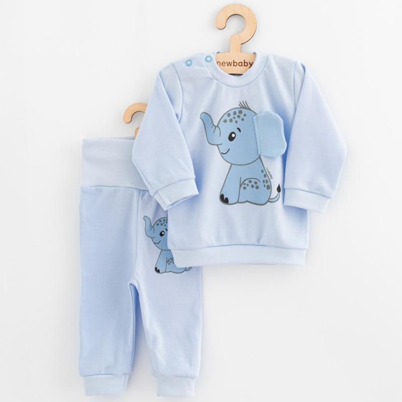 Dojčenská súprava tričko a tepláčky New Baby Happy Elephant blue 86 (12-18m)