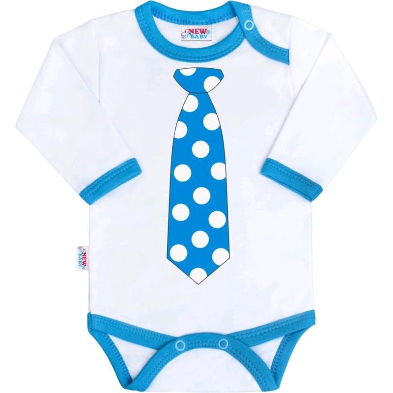Body s potlačou New Baby s tyrkysovou kravatou 68 (4-6m)