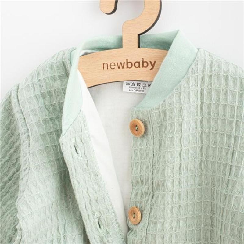 Dojčenský mušelínový kabátik New Baby Comfort clothes šalviová 74 (6-9m)