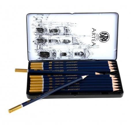 ARTEA Umelecké skicovacie ceruzky v plechovej krabičke, sada 12ks, 8B - 3H, 206120013