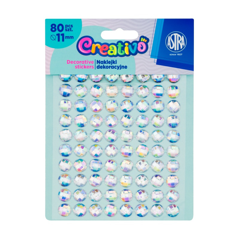 CREATIVO Dekoračné samolepiace kamienky, 11 mm, 80 ks, DIAMANT, 335118009 1