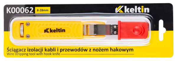 Nôž elektrikársky na odizolovanie káblov s ohnutou čepeľou 8-28 mm, KELTIN 6