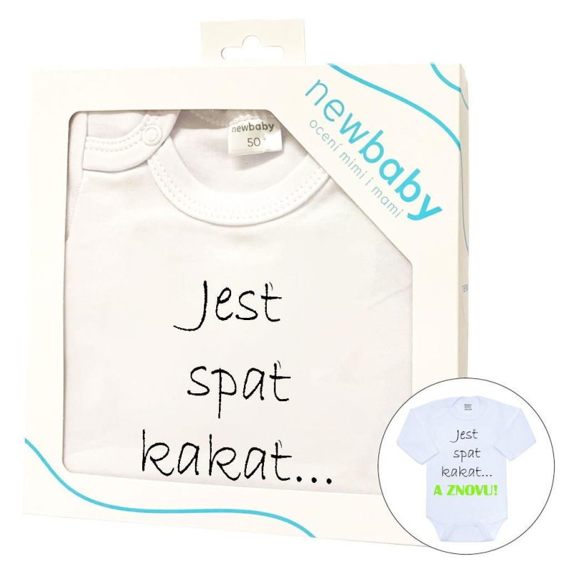 Body s potlačou New Baby Jesť spať kakať...a ZNOVU - darčekové balenie 86 (12-18m) 2