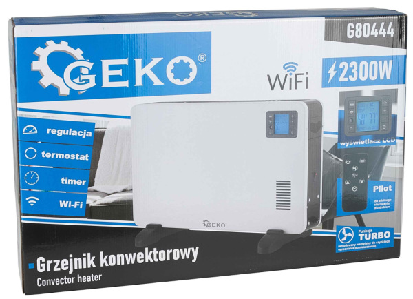 LCD konvektorový ohrievač 2300W s diaľkovým ovládaním a WiFi, GEKO 11
