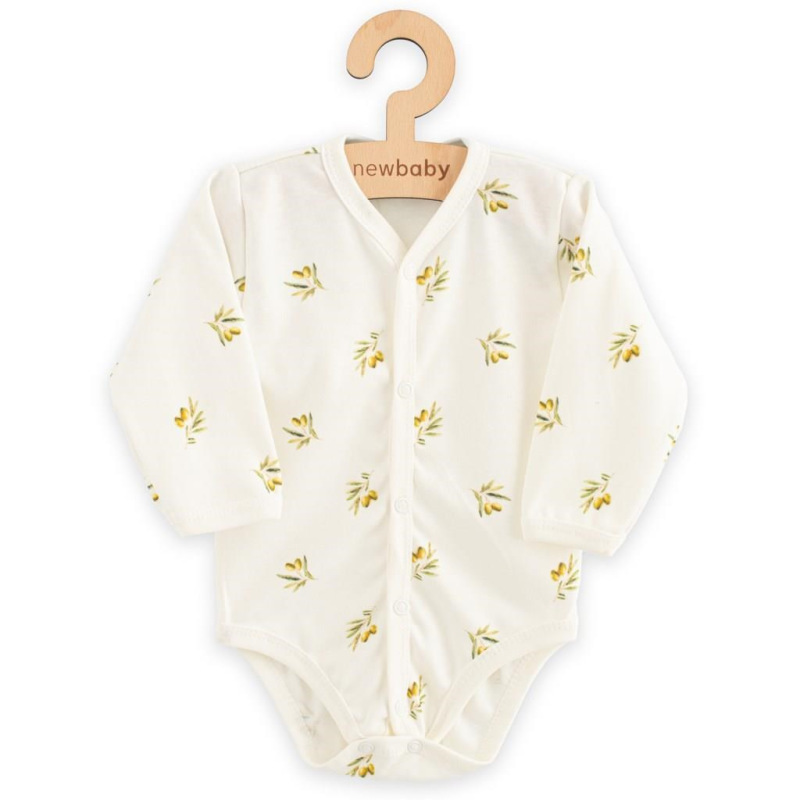 Dojčenské celorozopínacie body s dlhým rukávom z organickej bavlny New Baby Olivy 68 (4-6m) 1