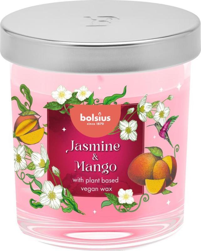 Sviečka Bolsius Floral Fusion Jazmín a Mango, vonná, 80/72 mm, v skle