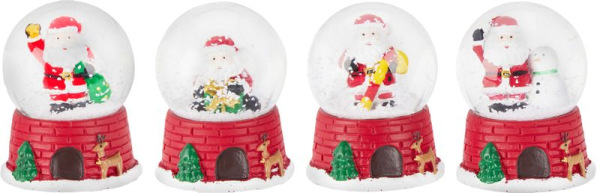Snežítko Santa a snehuliak, 5,5x5,5x8 cm, Sellbox 12ks 1