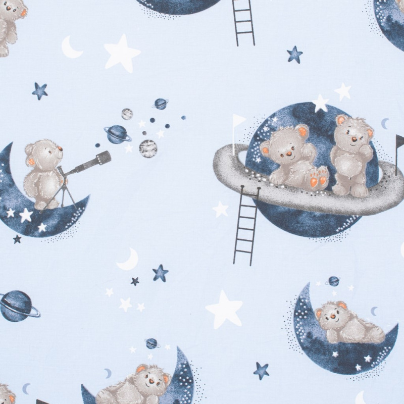 Bavlnené prestieradlo do kočíka New Baby Teddy bear in space 35x75 cm 2